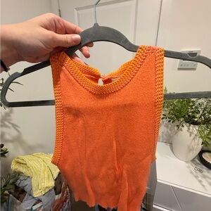 House of Harlow 1960 Vibrant Orange Knit Top